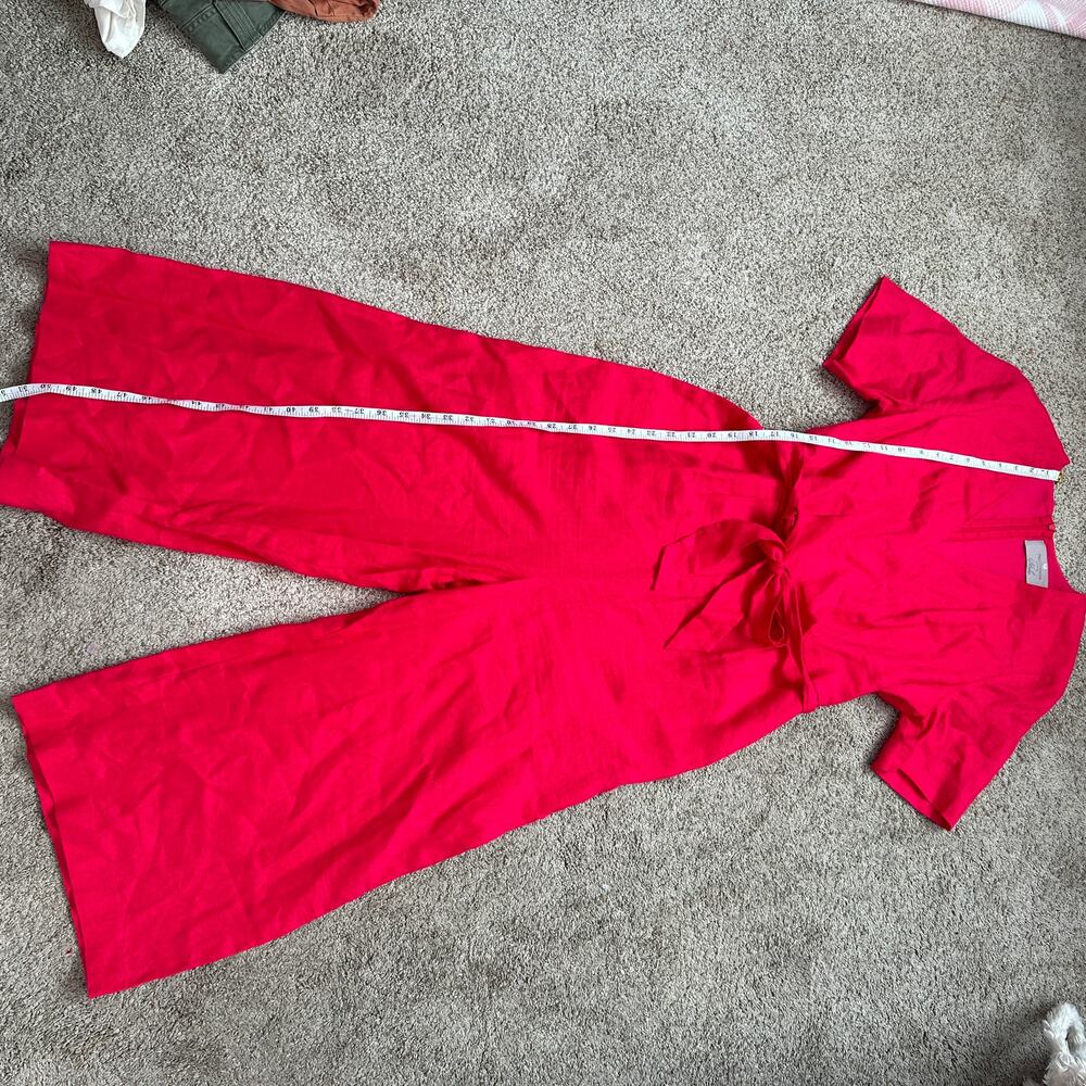 Sz 8 Hot Pink Linen Jumpsuit with Pockets Paul Costelloe Living Studio - Picture 15 of 15